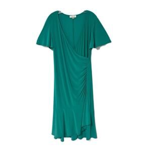 slim fit dress slacks Harper Rose Womens Navy Pocketed Halter Midi Evening Fit + Flare Dress 14